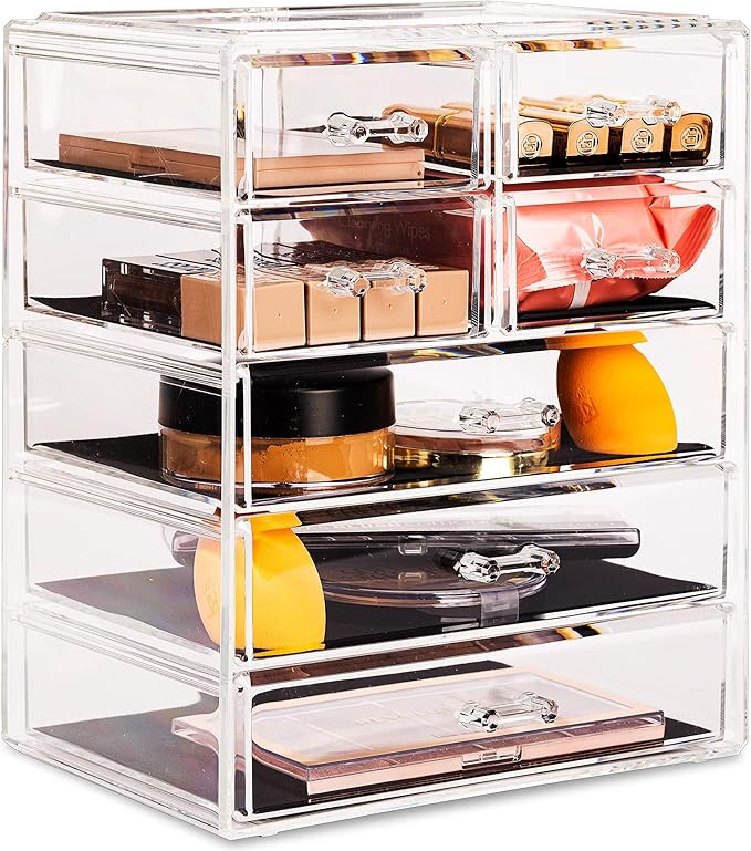 Sorbus Acrylic Drawer Makeup Organizer with Removable Drawers 3 Large