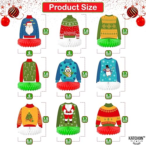 Miniatura 10 de KatchOn, Centros de mesa de panal de Navidad para mesas, grandes, paquete de 6, decoraciones de mesa de Feliz Navidad, centros de mesa navideños