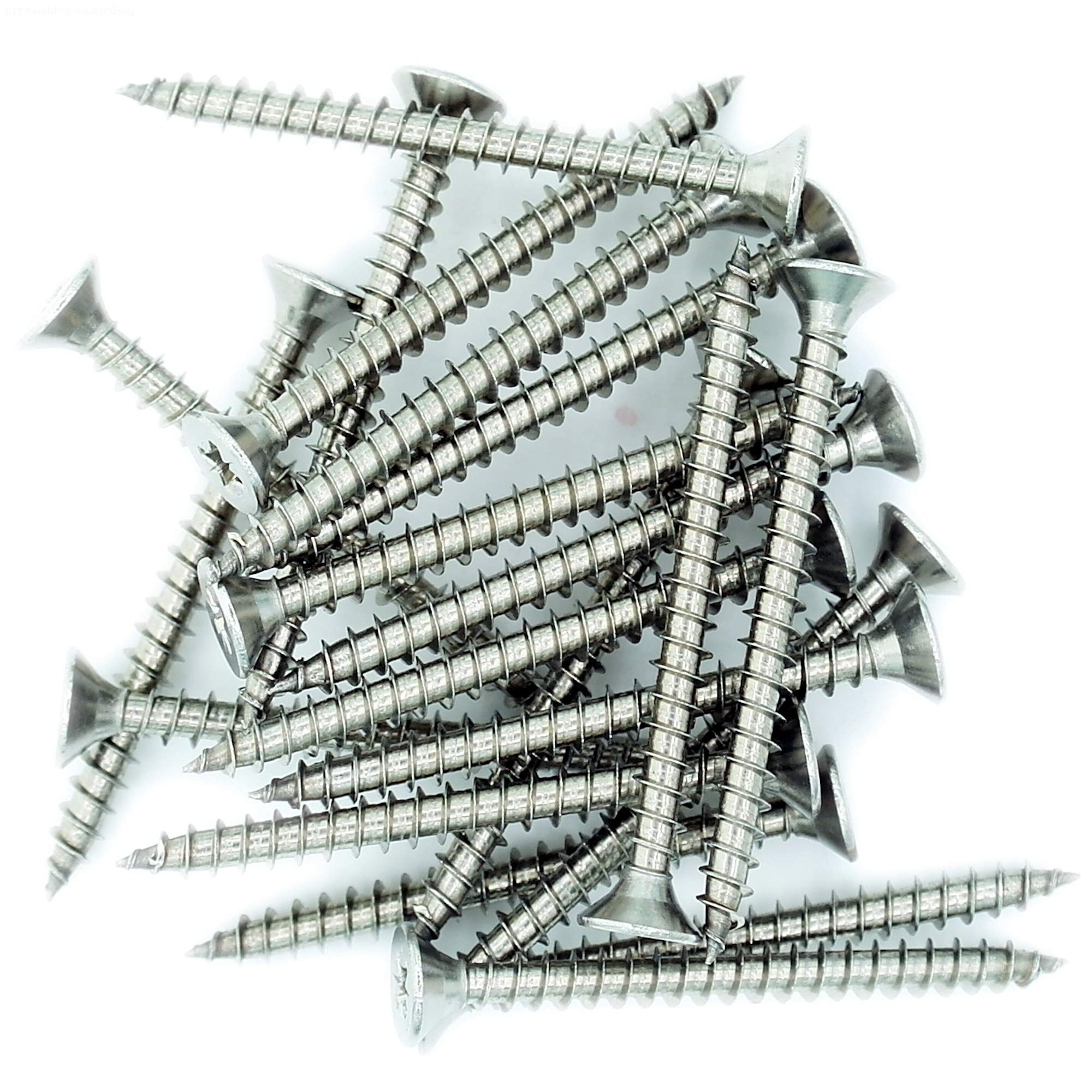 Singularity Supplies No.4 X 0.5 (3Mm X 12Mm) Pozi Countersunk Chipboard Screw - Stainless Steel (A2) (Pack Of 20)