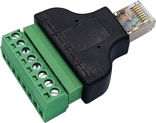 Miniatura 6 de Terminal de tornillo RJ45 8P 8C macho a 8 pines hembra, terminales tipo tornillo, enchufe de red Ethernet para acoplador AV CCTV UTP DVR Cat5 Cat6