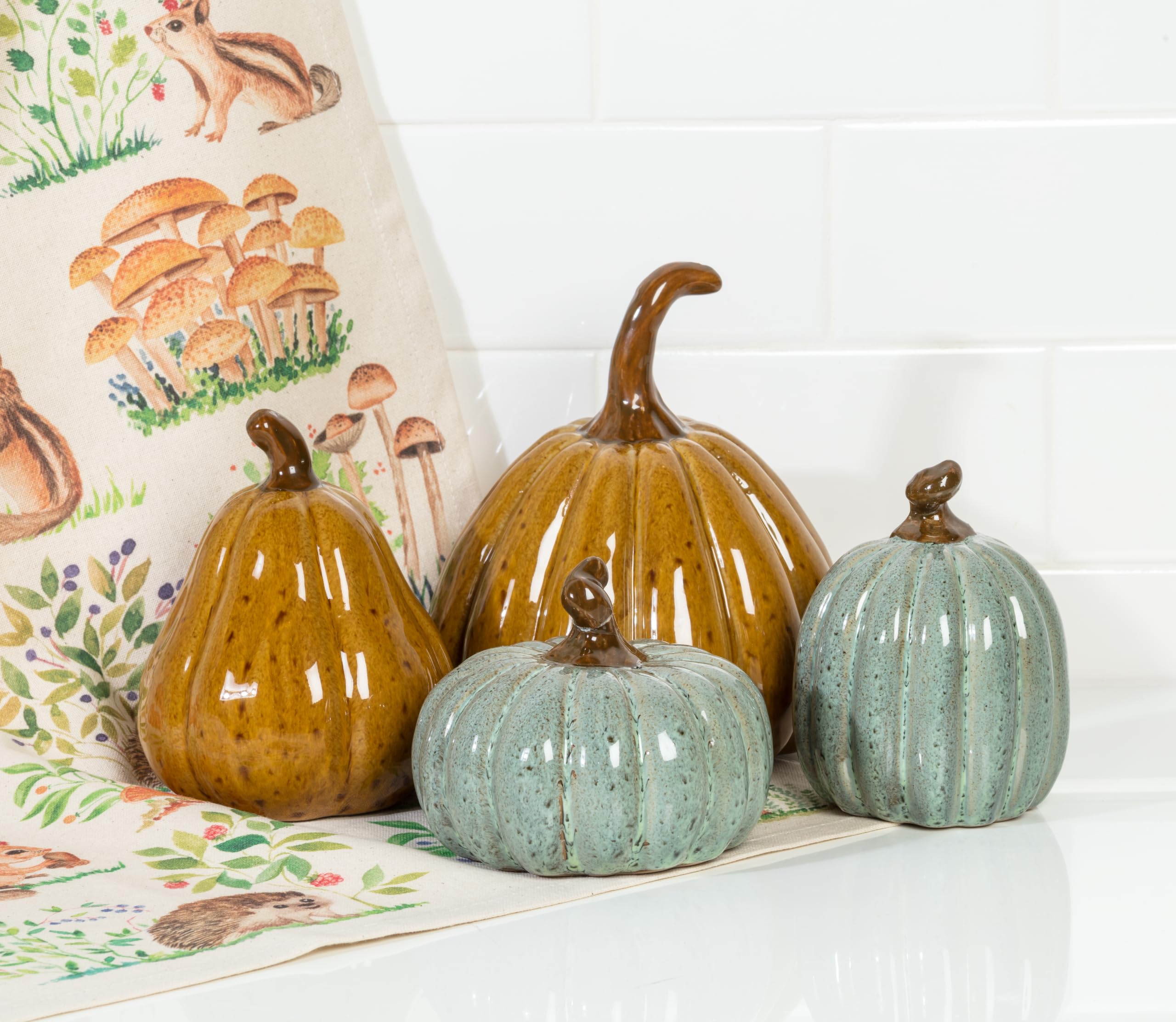 Abbott Collection Small Tall Pumpkin, Dark Gold