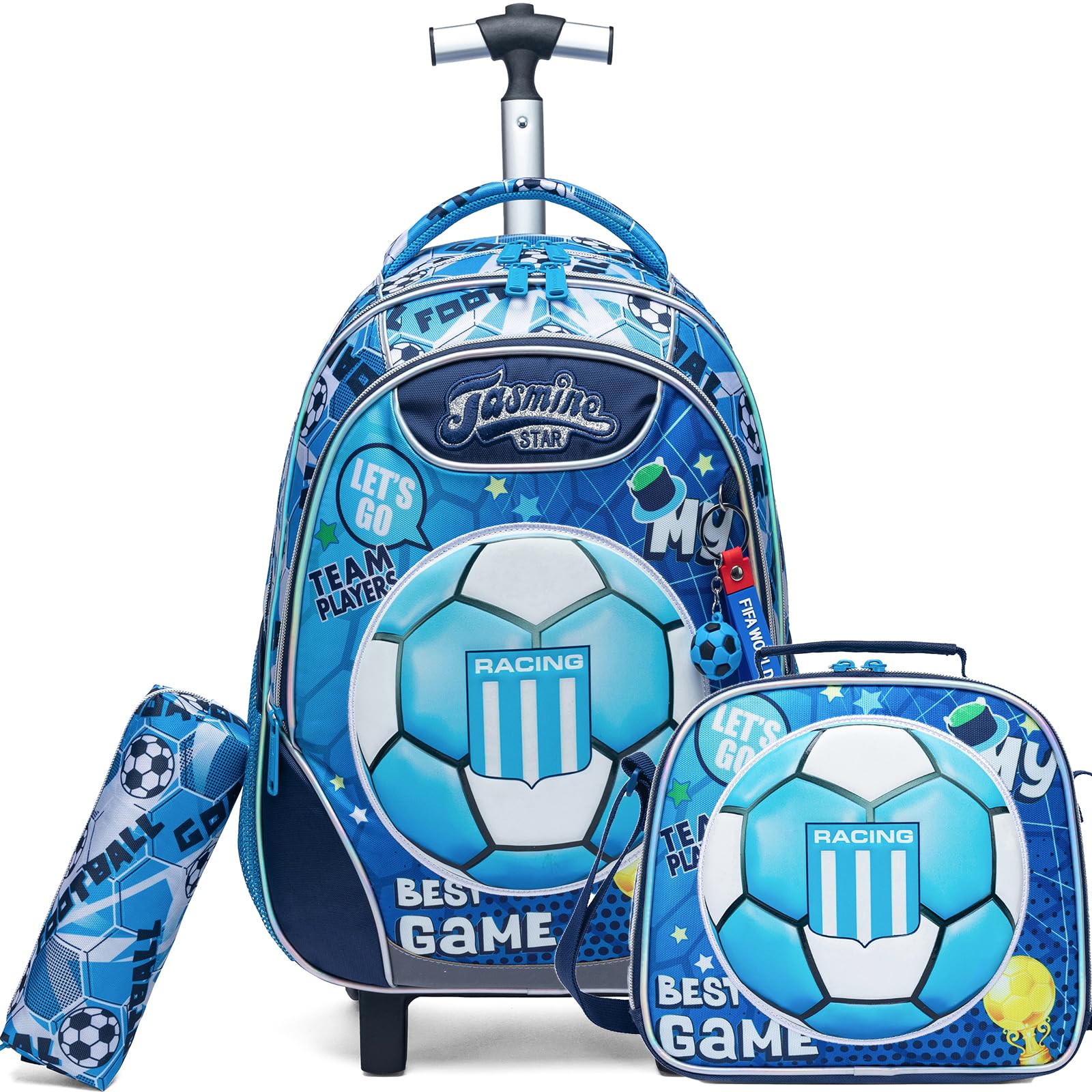 ZBAOGTW Backpack with Wheels for Boys Rolling Backpack for Kids 8-12 Roller Backpacks for Boys Backpacks for School with Lunch Box Pencil Case