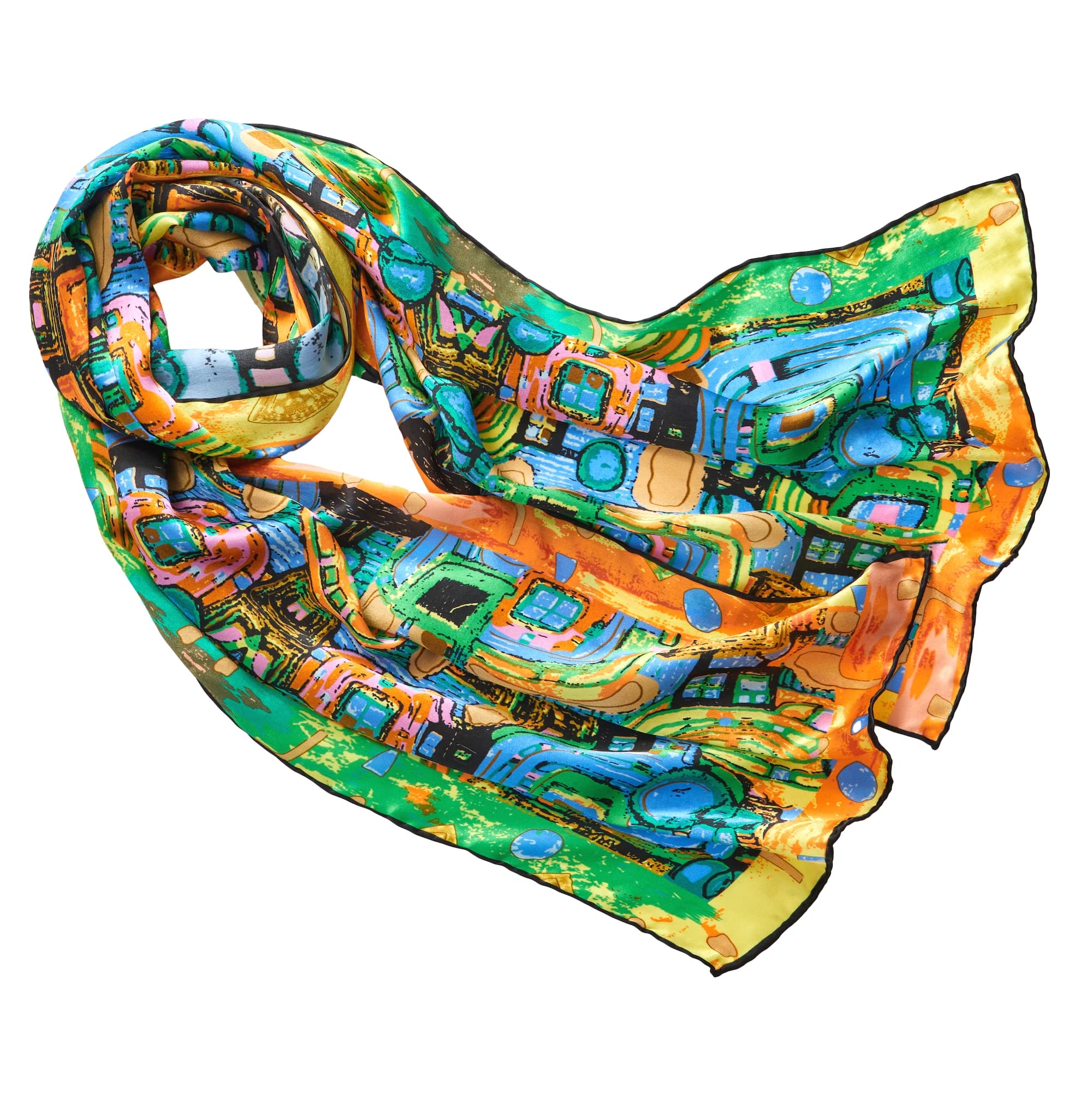Prettystern Women 63 Inch long Gustav Klimt art nouveau painting Scarf - Fregio_Stoclet (multi-colour) P896