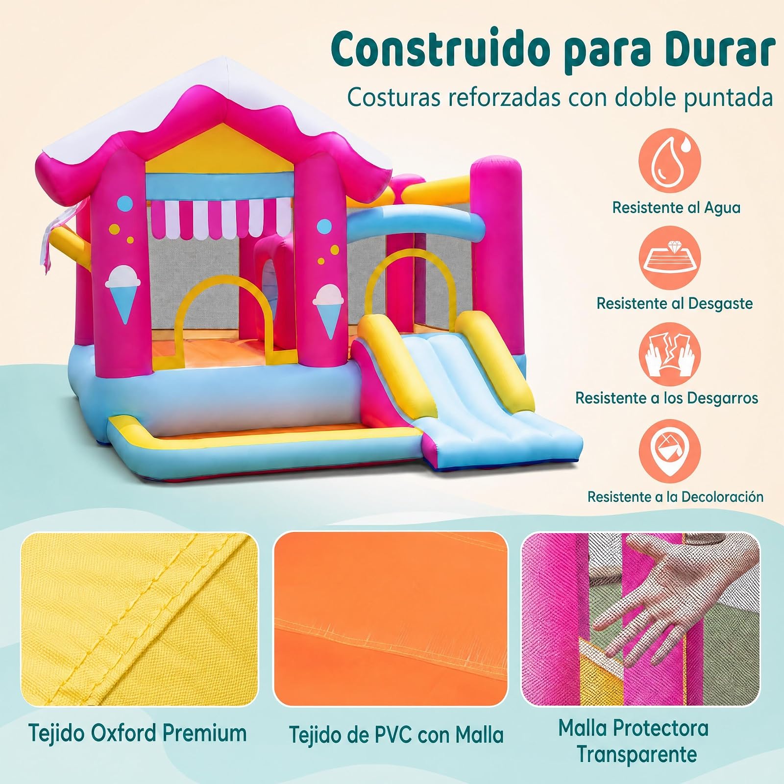 GOPLUS 4 en 1 Castillo Hinchable Infantil para Exterior