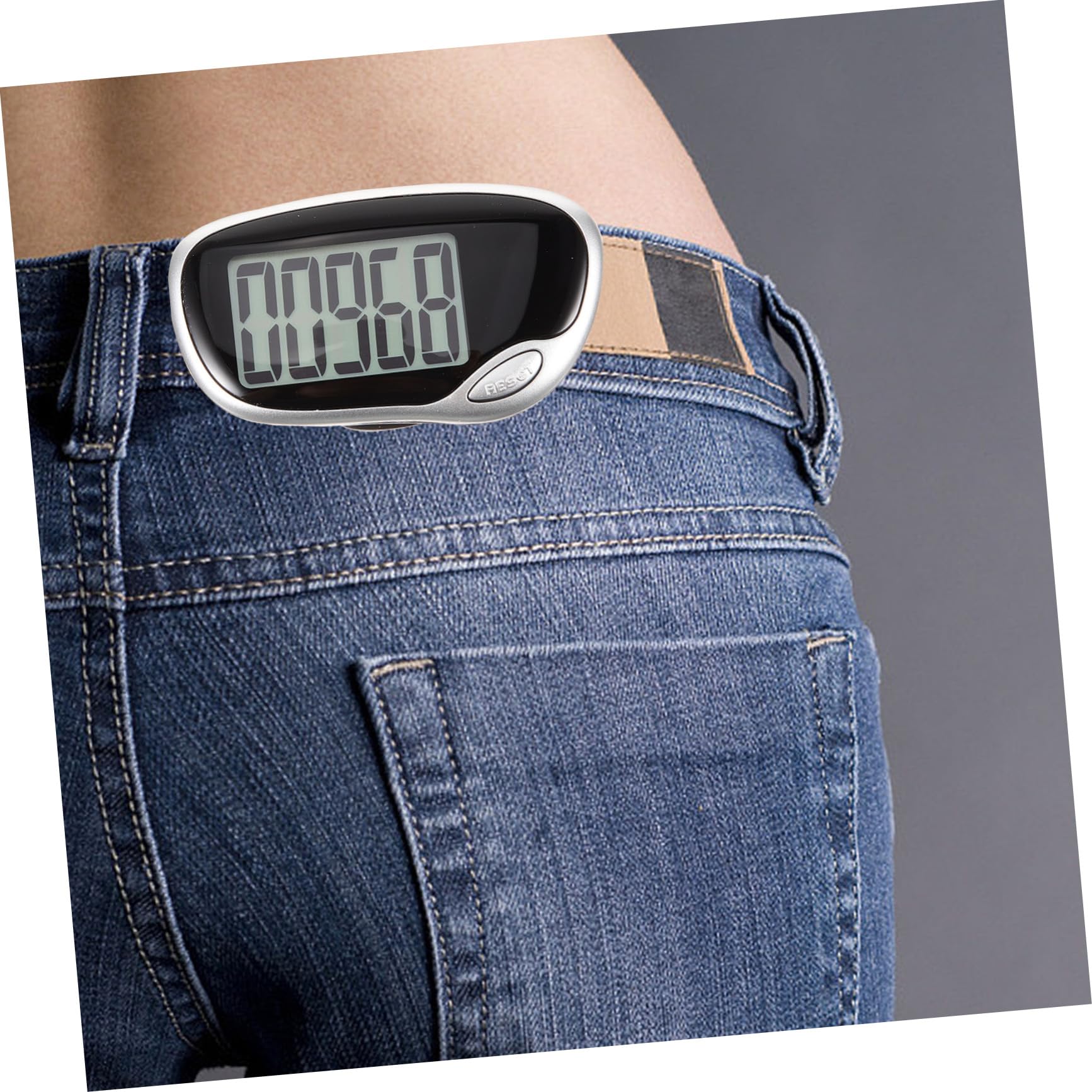 KICHOUSE Black Abs Passometer for Fitness Multifunctional Step Counter Multifunctional Walking Counter Running Step Counter