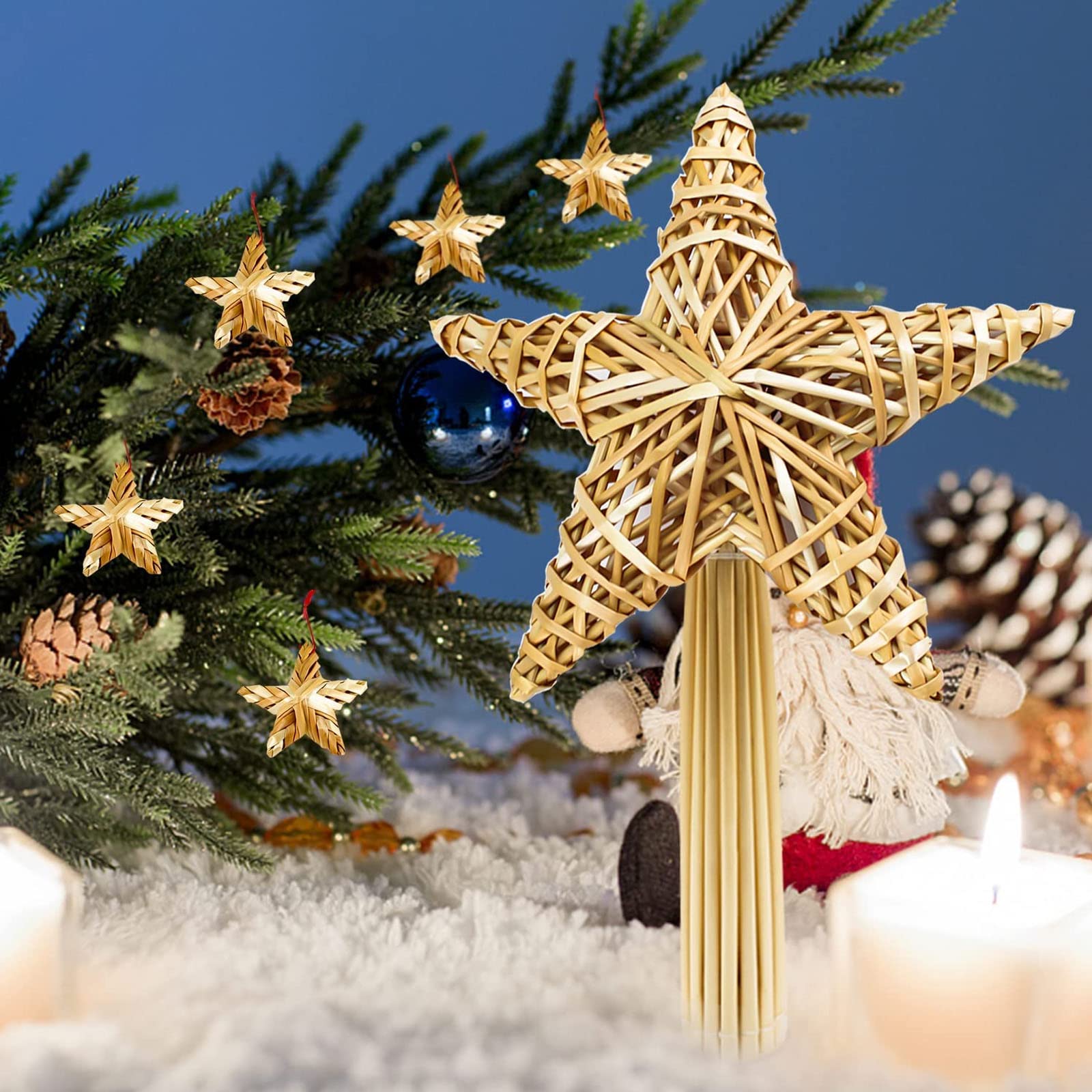 Étoile De Sapin De Noël, étoile En Paille 20 × 30,5 Cm