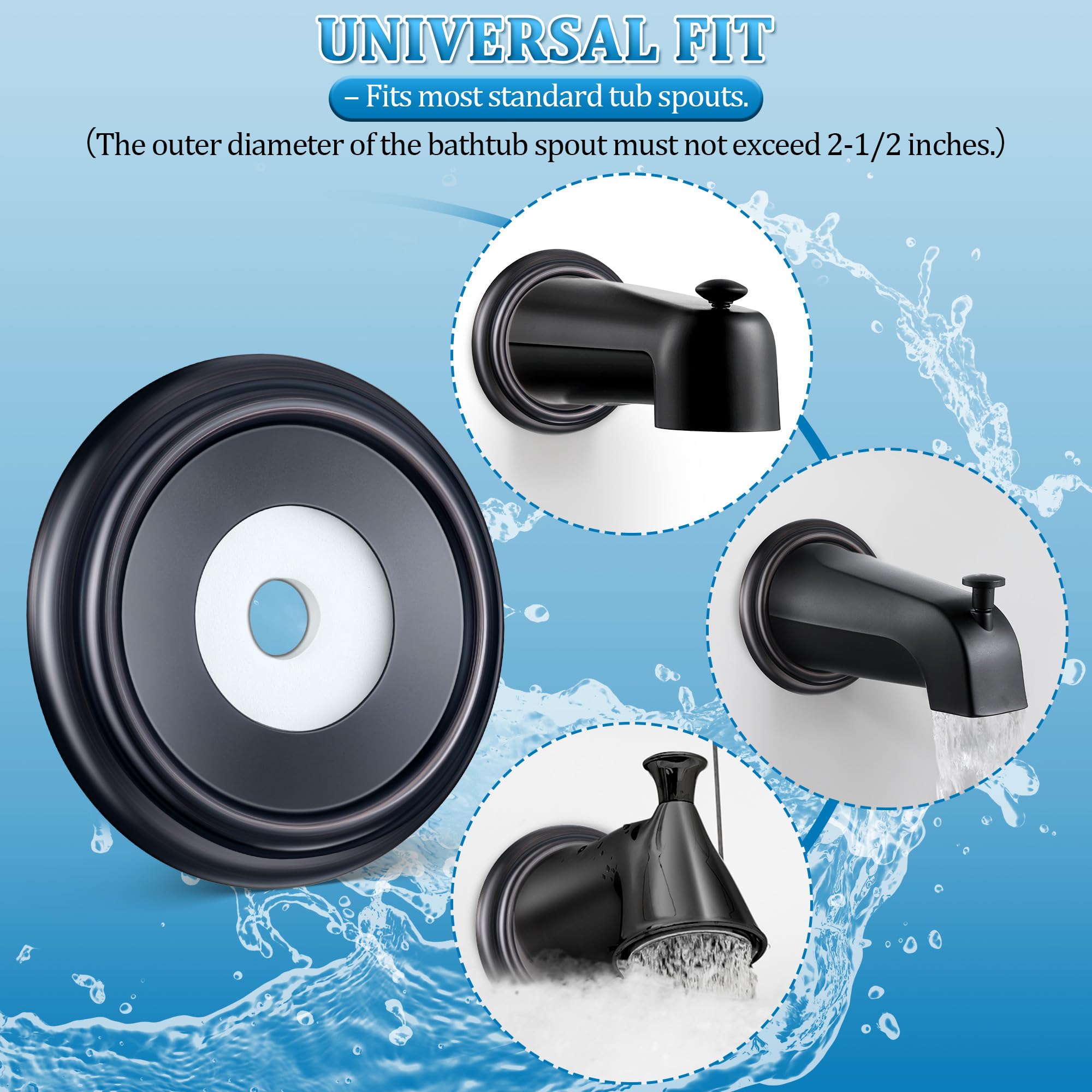 Metal Tub Spout Cover Ring, Stainless Steel Trim Plate For Tub Spout With 1 Pcs Foam Gasket 1 1 2 Inch Id And 3 5 8 Inch Od - View #4