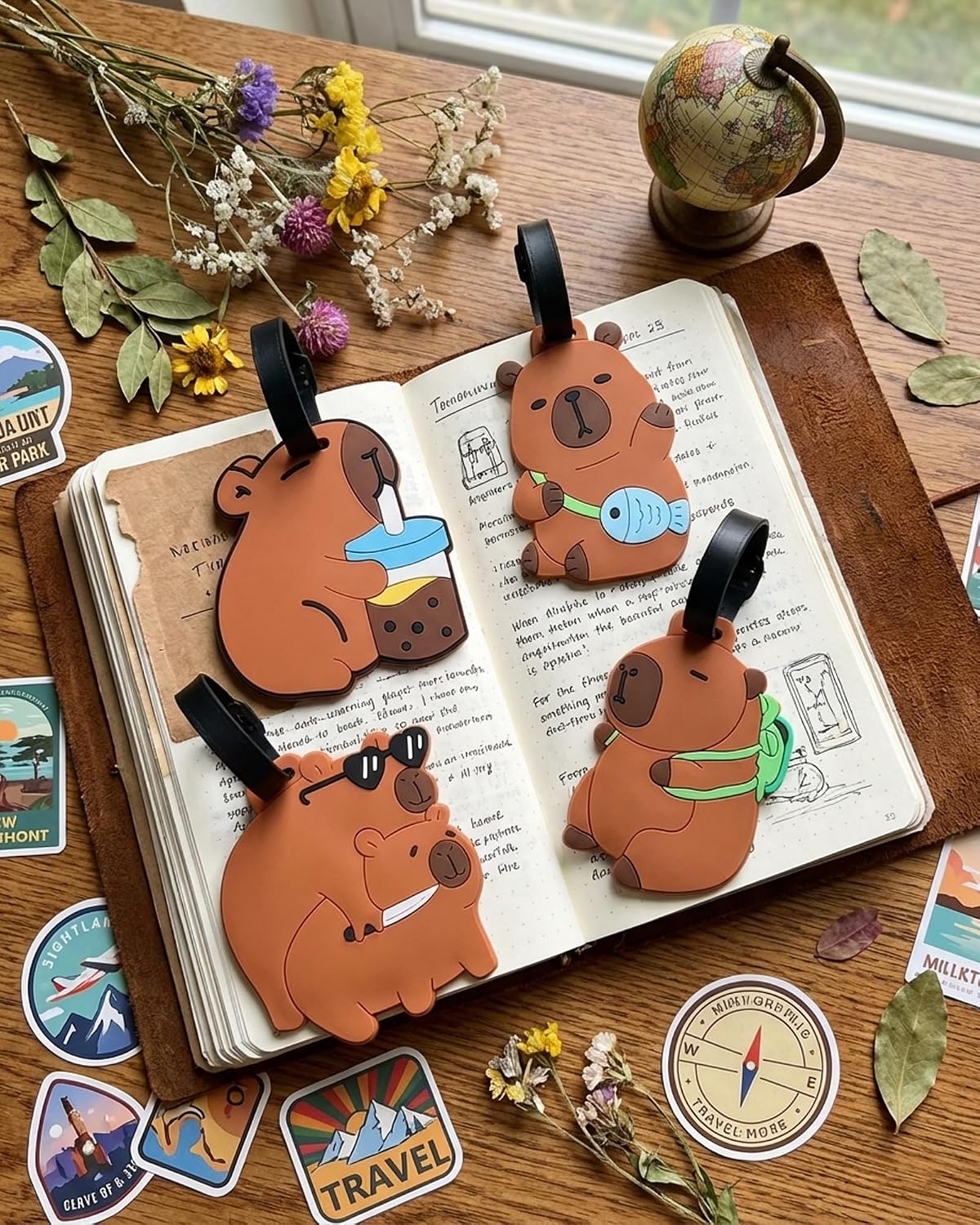 Silicone Luggage Tags Animal Suitcase Identifiers & Travel Tags for Luggage Soft Rubber Bag Tags for Backpacks & Travel Essentials Luggage Tags for Adults (4PCS)