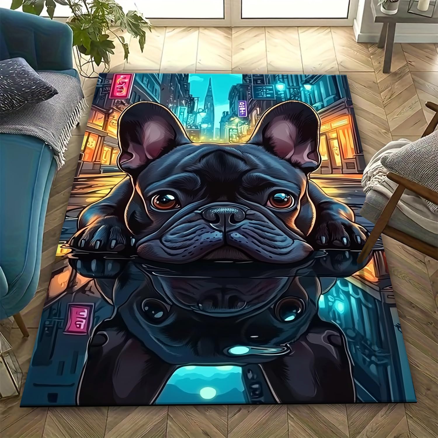 Tapis chien 3D antidérapant et lavable pour chambre d'enfant