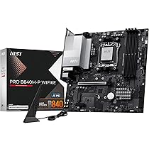 MSI PRO B840M-P WIFI6E, scheda madre mATX – Supporta processori AMD Ryzen 9000, 8000 ,  7000, AM5 – DDR5 Memory Boost (OC 8000+ MT, s), PCIe 4.0 x16, M.2 Gen4, Wi-Fi 6E, 2.5G LAN