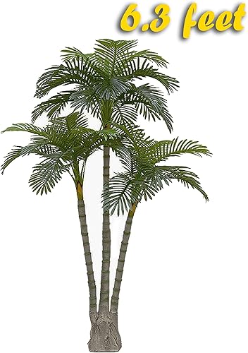 Miniatura 2 de AMERIQUE Pair Gorgeous - Palmera artificial de triple tronco de 6.3 pies, tecnología Real Touch, con protección UV, súper calidad, verde, (paquete