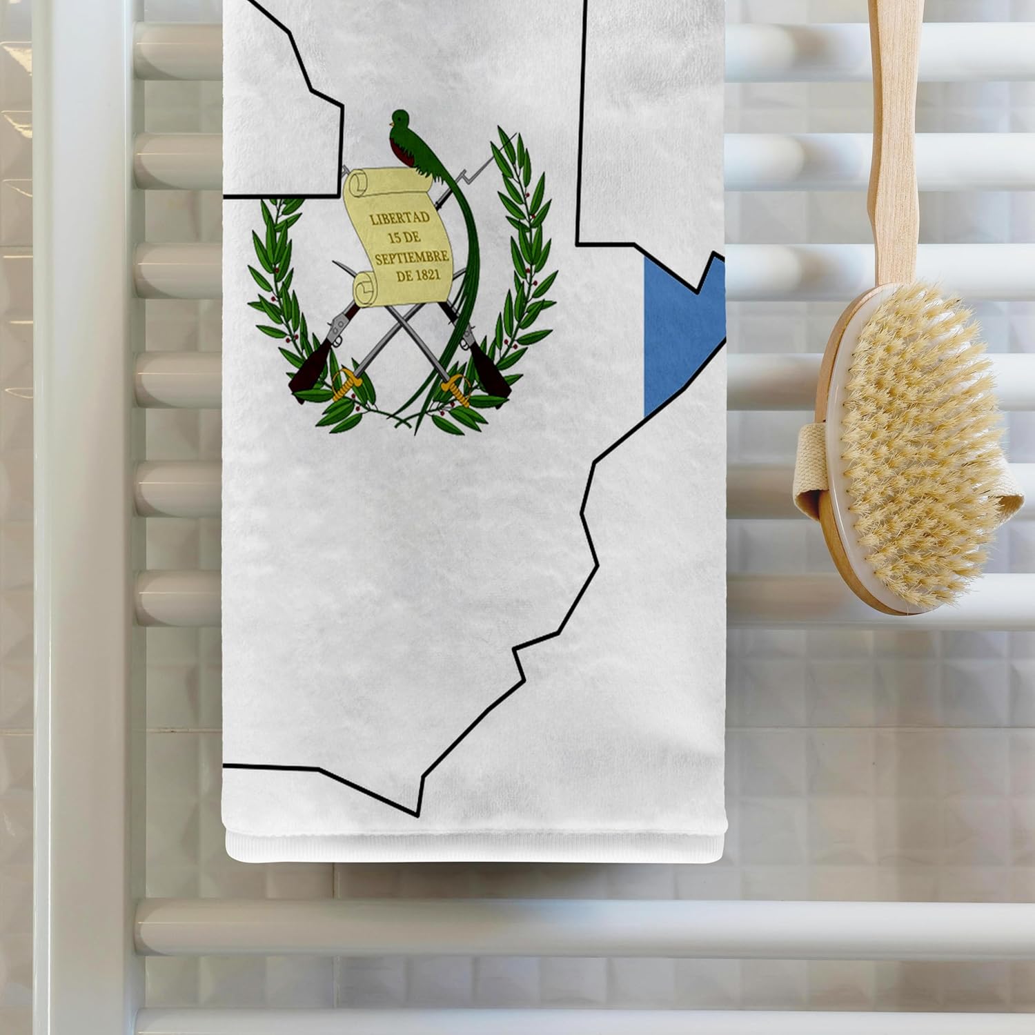 3dRose The Flag of Guatemala in the Outline map and Word Guatemala 22x30 Bath Hand Pool Towel