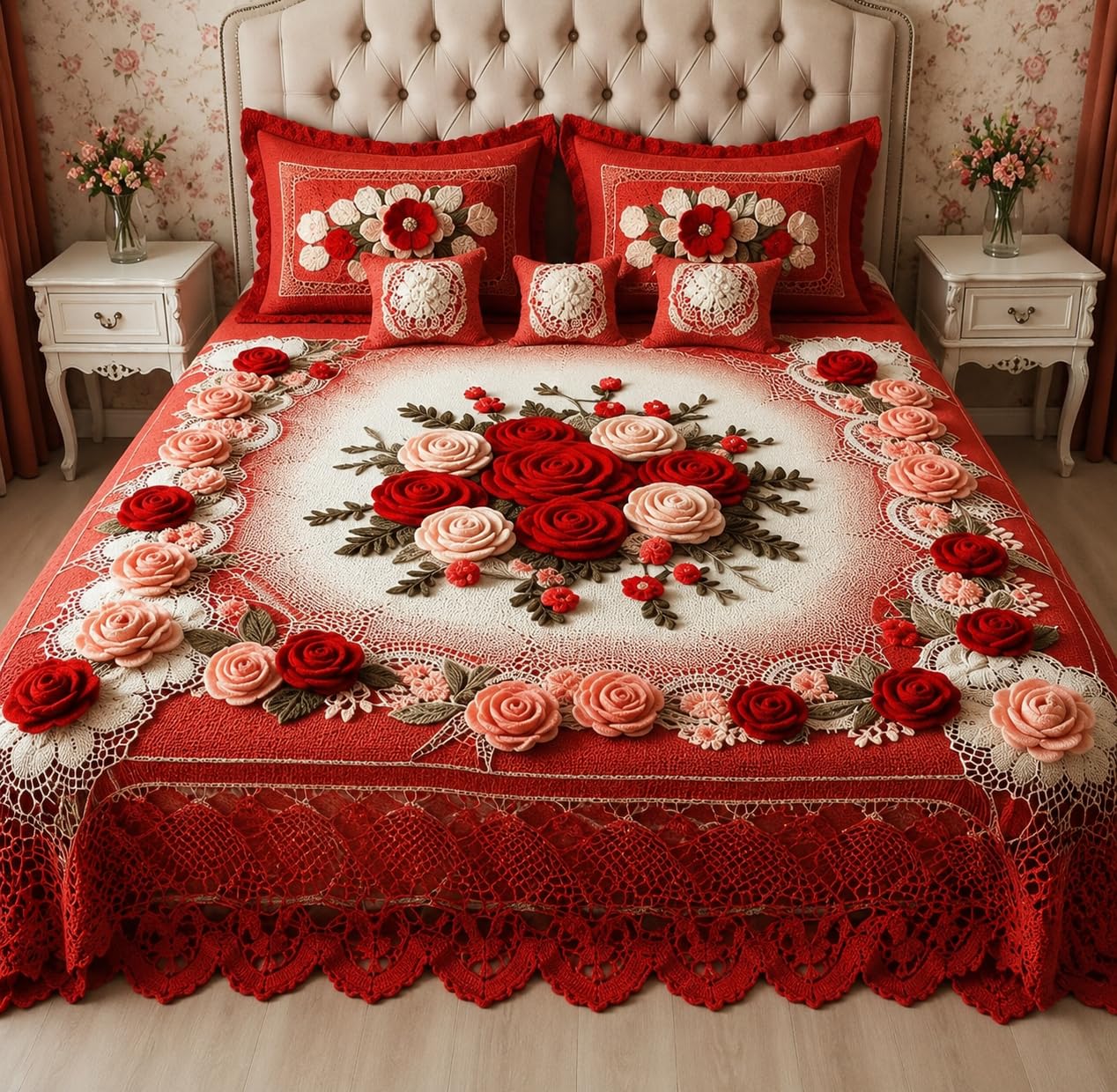 Rosealia 7D Digital Print Bedsheet Set with 2 Pillow Covers | Queen Size (90x100 Inches) | Cotton Feel Soft Fabric | Designer Double Bed Bedsheet for Home Decor (Design 1)-picture-54