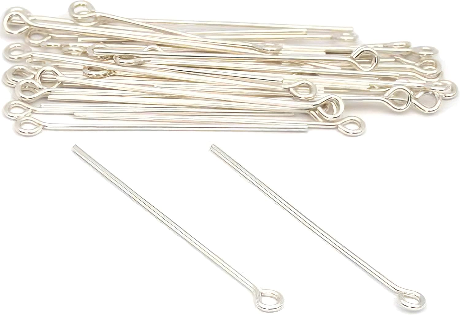 40 Sterling Silver Eye Pin Jewelry Bead Findings Charm