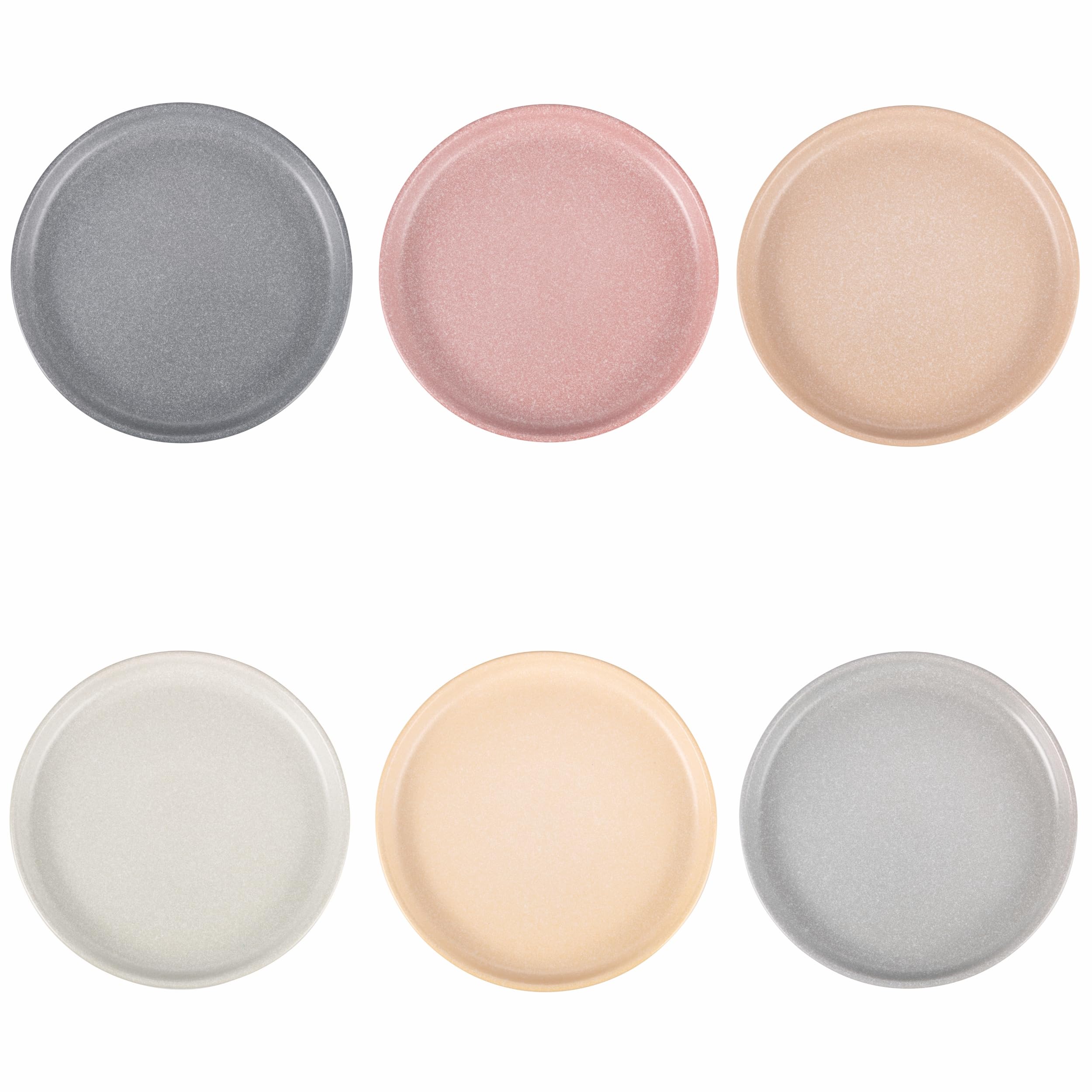 Villa d'Este Home Tivoli Berlin - Juego de 6 platos de postre color mate con efecto piedra de gres,