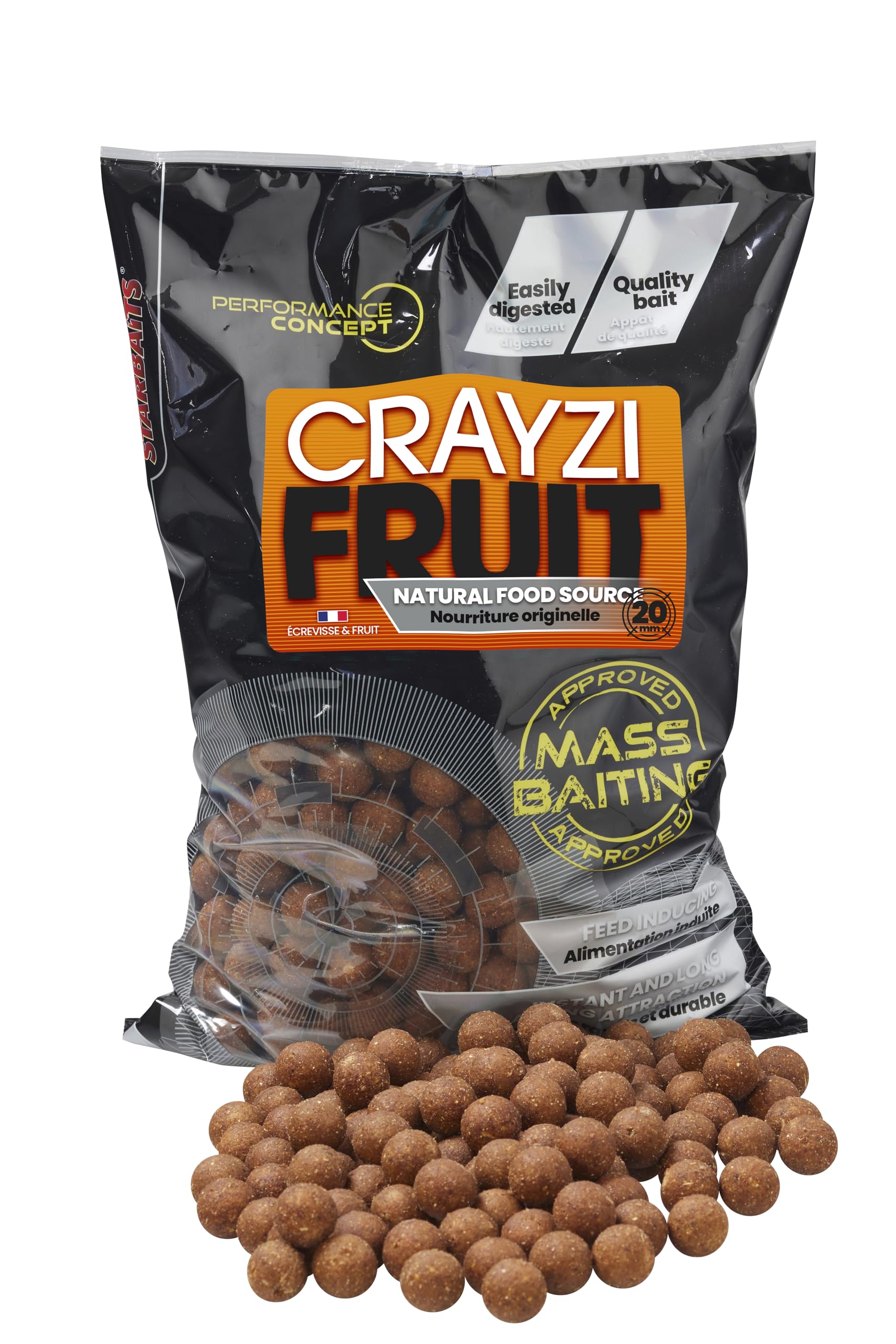Boilies Performance Concept Crayzi Fruit Mass Baiting – 3 kg – Durchmesser 20 mm – 18326