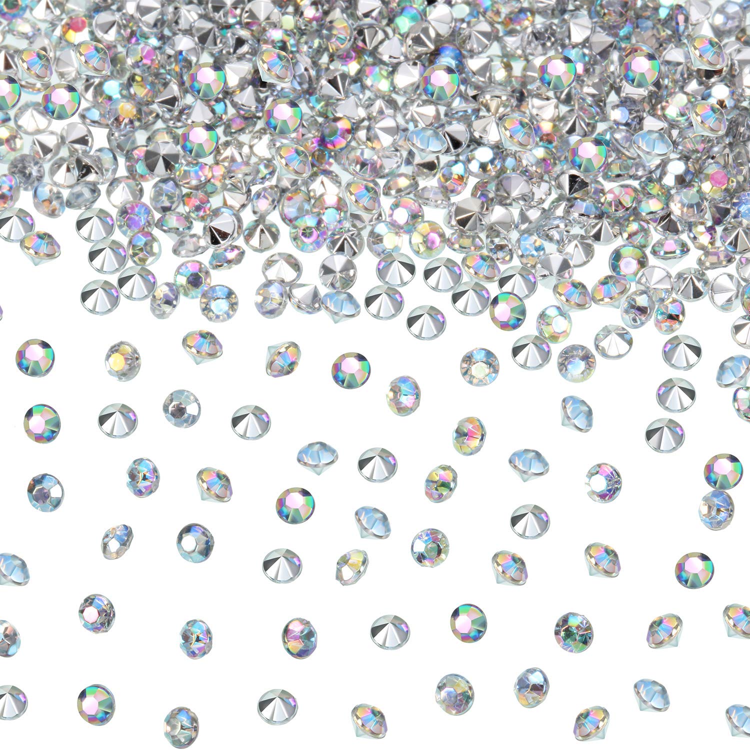 10000 Clear Wedding Table Scatter Confetti Crystals Acrylic Diamonds Rhinestones for Table Centerpiece Decorations Wedding Decorations Bridal Shower Decorations Vase Beads (Crystal AB, 3 mm)
