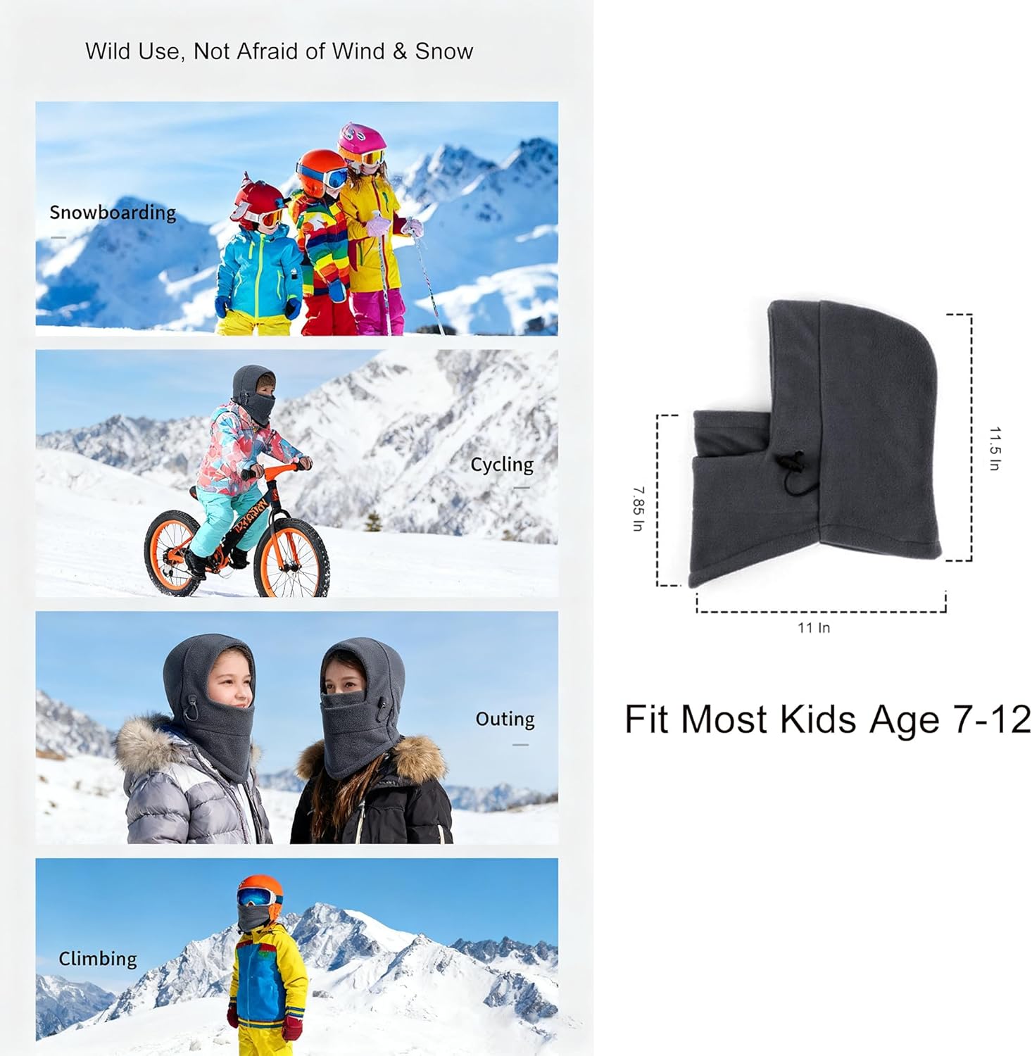 Kids-Warm-Balaclava Ski-Mask Boy-Girls Shiesty Mask Windproof Flying Tiger Hat for Winter Riding Outdoor Head-Neck-Cover - Image 4