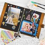ZEEYUAN Leather Scrapbook Album Love Memory Album Photo 8,5x11 inch, ScrapBooking Kits pour les couples Livre de l'anniversaire Livre de voyage vintage Livre de la famille 60 Pages