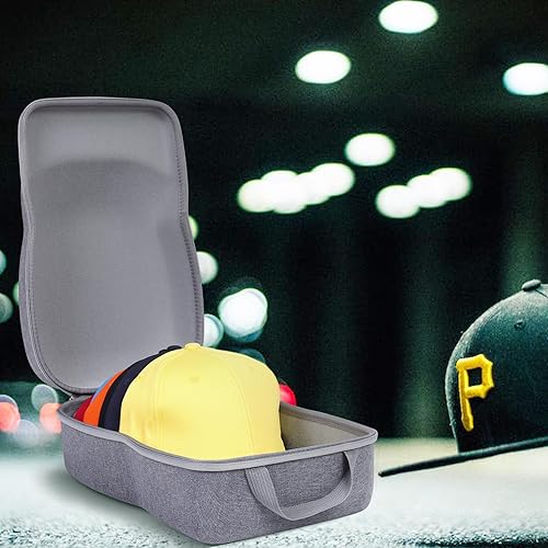 Miniatura 7 de khanka Estuche de transporte rígido compatible con gorras de béisbol. Este organizador protege hasta 8 sombreros (gris)