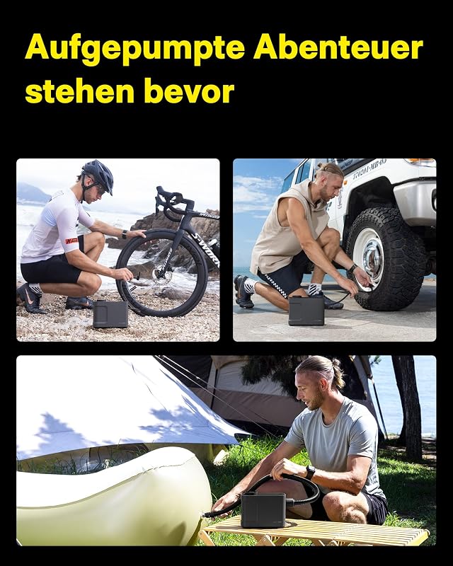 HOTO Elektromos Légpumpa Vezeték Nélküli Hordozható Kompresszor Autó Kerékpár 9 Mód SUP Matrac Sátor Medence