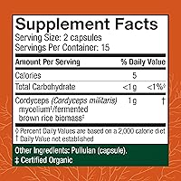 Vista 2 de Host Defense Cordyceps Capsules - Immune & Energy Support Supplement - Kidney Health Supplement with Cordyceps - Fitness Support Supplement to Aid