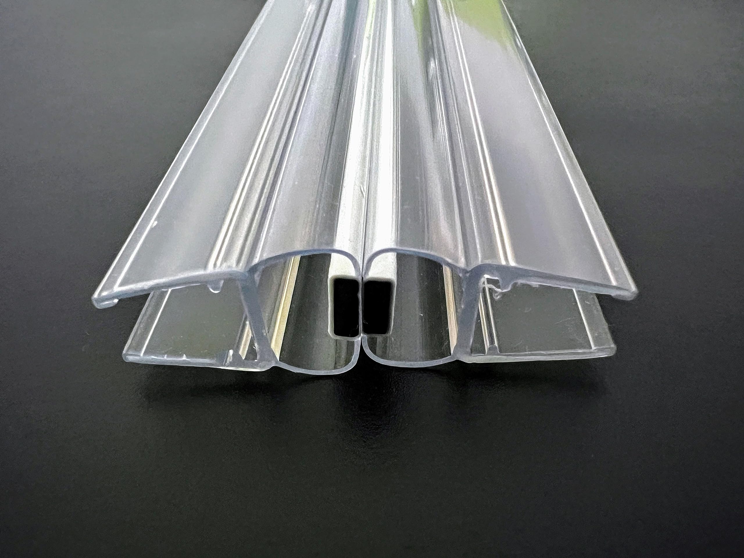 Kristhal Magnetische Duschdichtung 180° fluchtend (1 Paar) | 200cm Länge für 6mm & 8mm Glasdicke | Magnetdichtung für Duschtür, Pendeltür & Glastür | Transparent Duschprofil Made in Germany