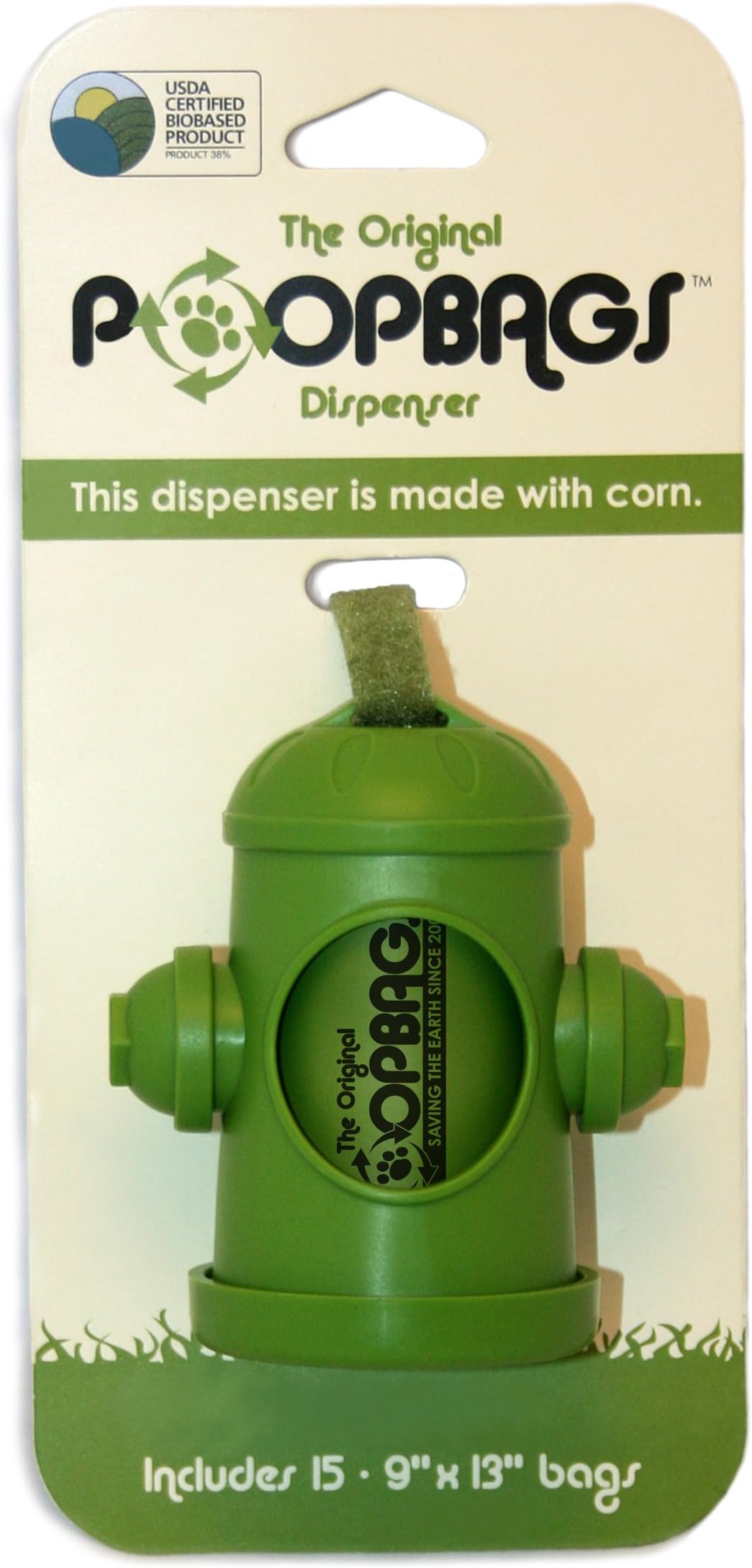 PoopBags The Original HYD007 Poop Bags Dog Waste Bag Dispenser, Green