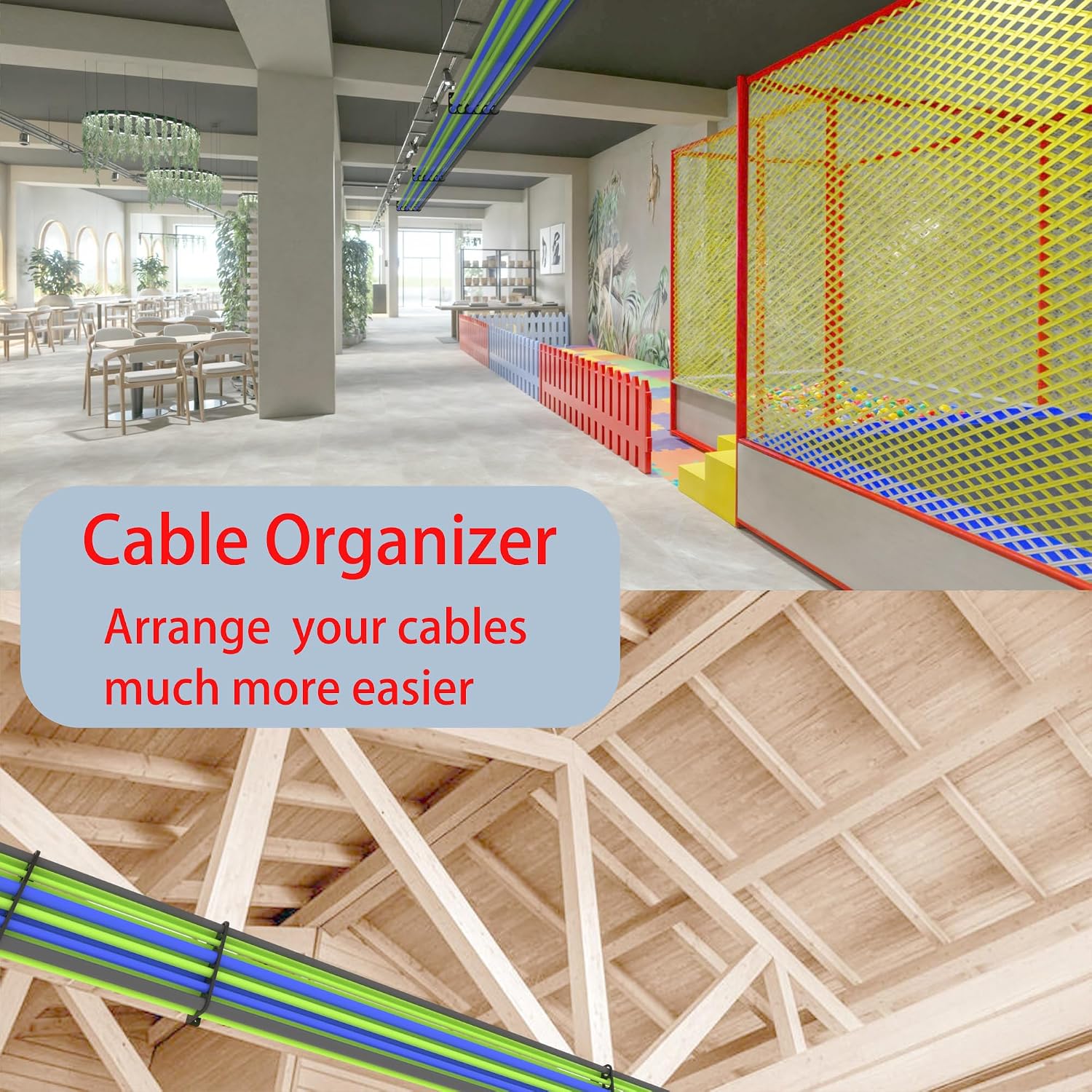 20-Pack 1" Cable Chase Brackets - 12-Hole Wire Organizer for Electrical Wiring, Easy Screw-in Installation, Secure & Neat Cord Management