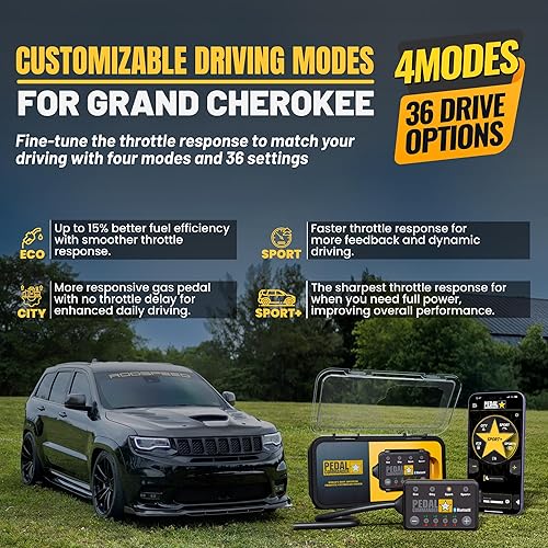 Vista 5 de PEDAL COMMANDER Controlador de respuesta del acelerador para Jeep Grand Cherokee 2007-2021 – Compatible con base, altitud, Laredo, Limited