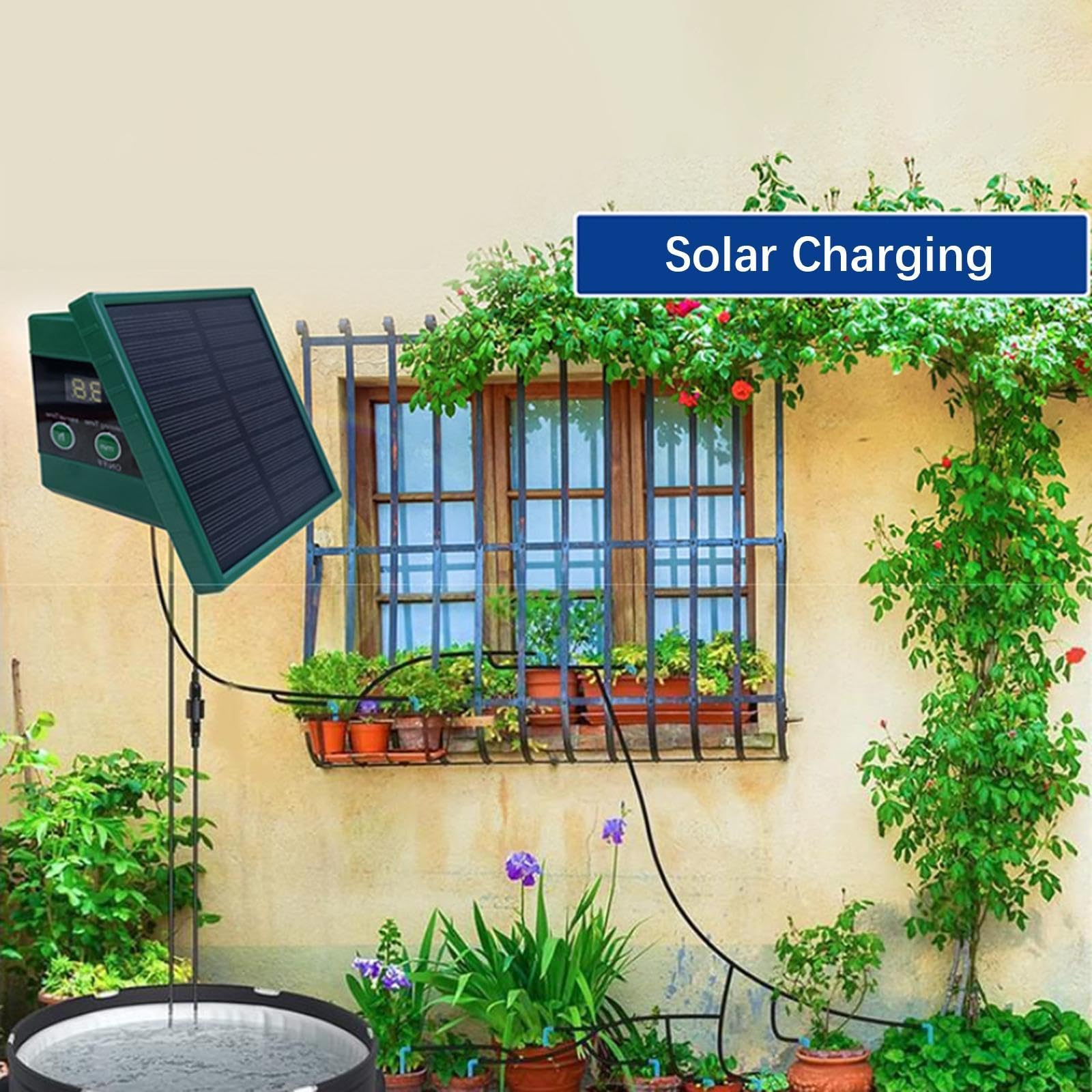 Kit del de Riego de Goteo Solar con Hardware de Tornillo Anti -sifoning del Temporizador con