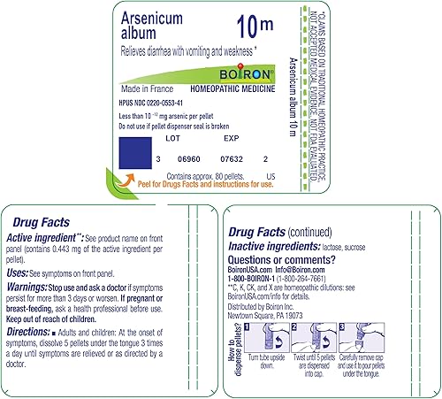 Miniatura 9 de Boiron Álbum Arsenicum 32.8 ft, Medicina Homeopática para Intoxicaciones Alimentarias, 80 Pellets