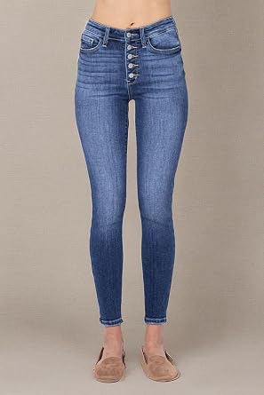 Judy Blue Women's High Waist Button Fly Skinny Jeans 82319