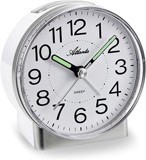 Atlanta Quarzwecker ohne Ticken Schleichende Sekunde Analog Licht - 2118/19 Silber