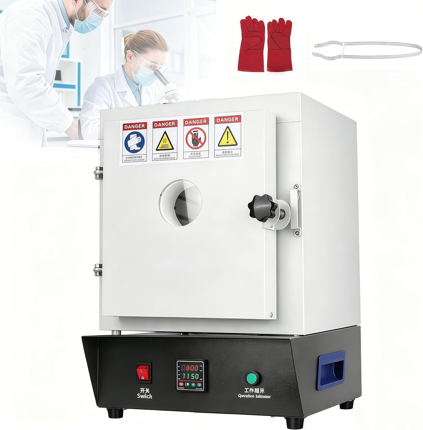 Lab Equipment Digital Display Burnout Furnace,Tabletop Electric sintering Furnace,1500W 2102℉/1150℃ Electric kiln Metal Melting Furnace,Muffle Oven for Jewelry Making