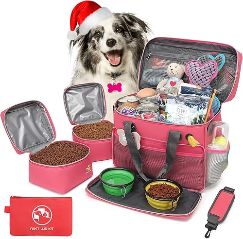 Bolsa de viaje multifunción para mascotas, ideal para viajes de una semanadurante la noche, accesorios de viaje para gatos y perros con estilo de