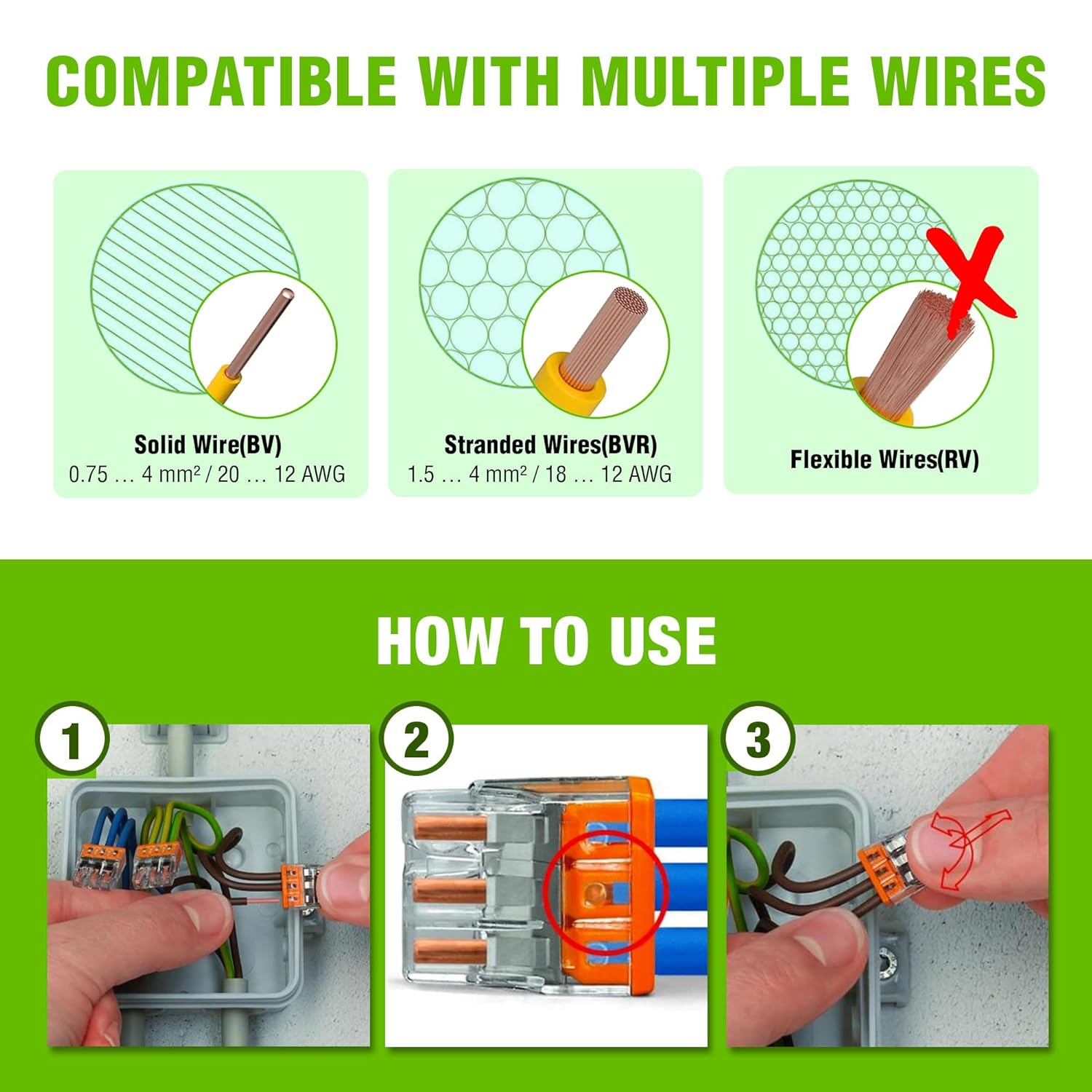 WAGO 2773 Series 58pc Push in Compact Splicing Wire Connectors | Includes (22x 2773-402), (16x 2773-404), (12x 2773-406), (8X 2773-408) | WAGO 2773 Wall Nuts | Push in Wire Connectors | 2-4-6-8 Port