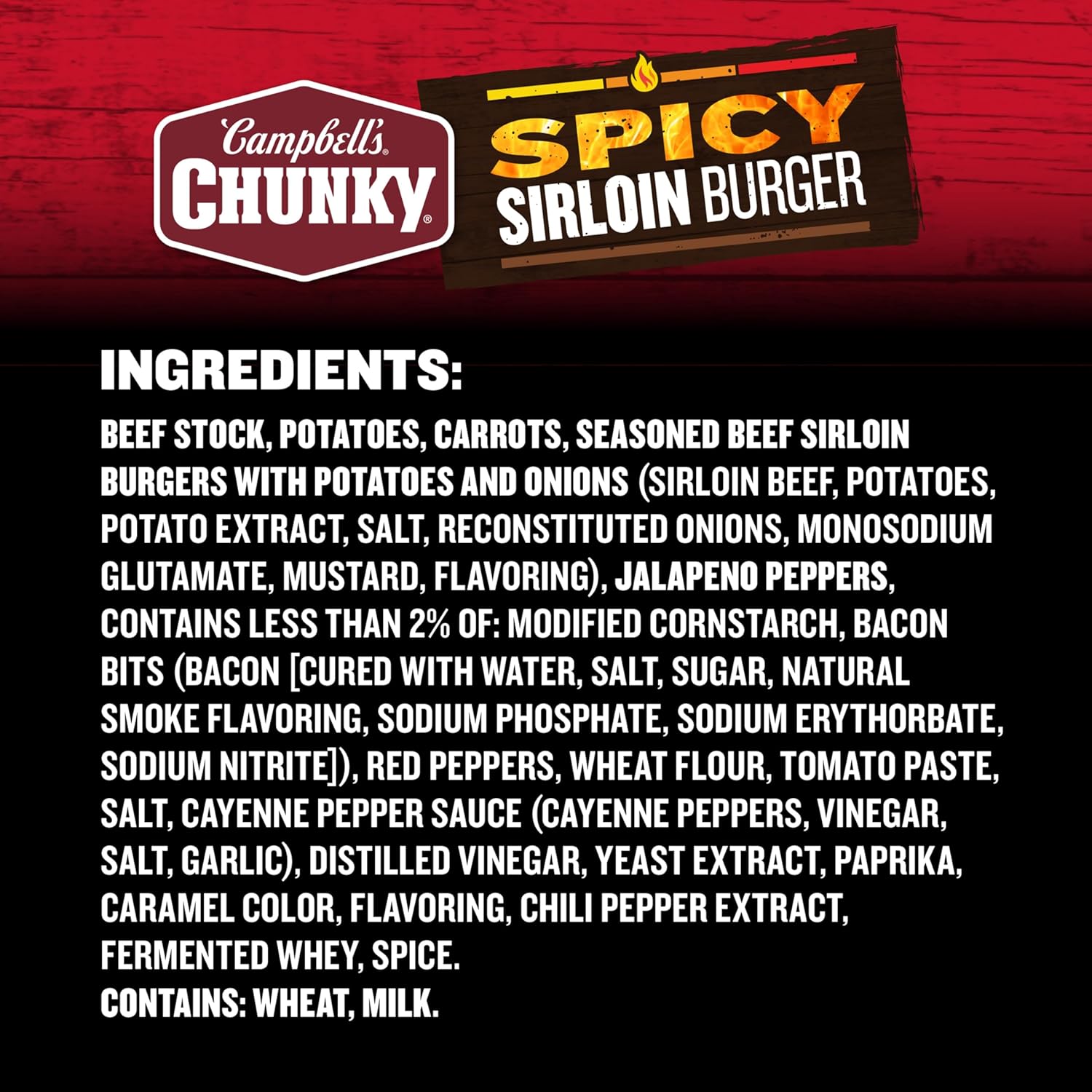 Campbell's Chunky Soup, Spicy Sirloin Burger Soup, 18.8 Oz Can (Case of 12)