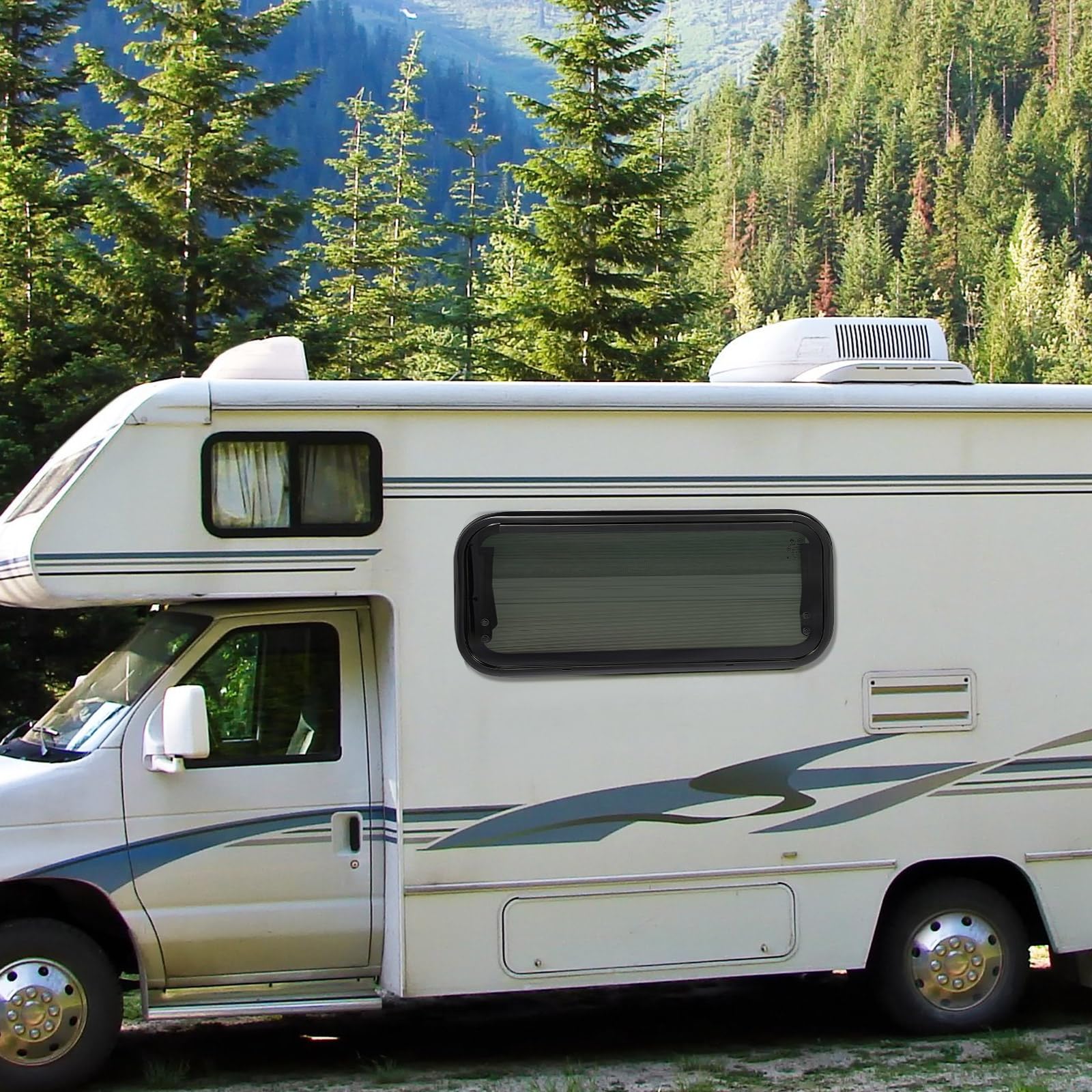 Finestra per roulotte a 85°, 700 x 300 mm | Finestra parasole per camper con chiusura, finestra laterale per rimorchio camper, diverse misure