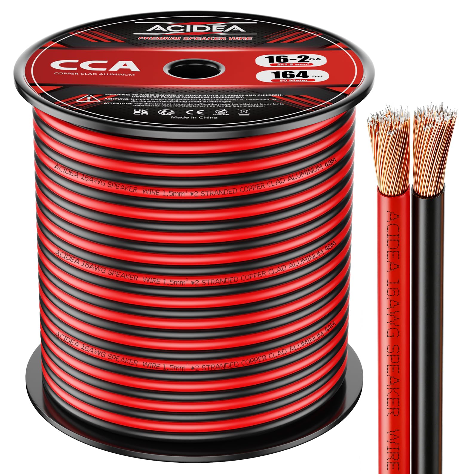 Cable de audio de cobre OFC Acidea 2 x 1,5 mm² para sistema HiFi 8