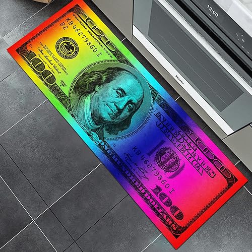 Alfombras coloridas de 100 dólares, alfombra de goma antideslizante para interiores y exteriores, para pasillo, cocina, sala de estar, dormitorio,