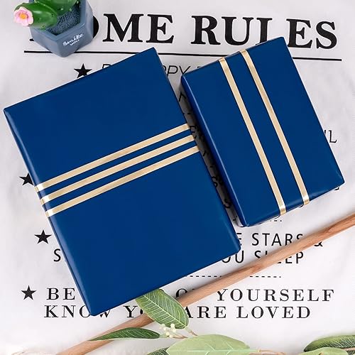 Miniatura 136 de RUSPEPA Papel de regalo negro de color sólido para bodas, cumpleaños, fiestas, felicitaciones y vacaciones, 30 pulgadas x 32.8 pies Negro -,Azul