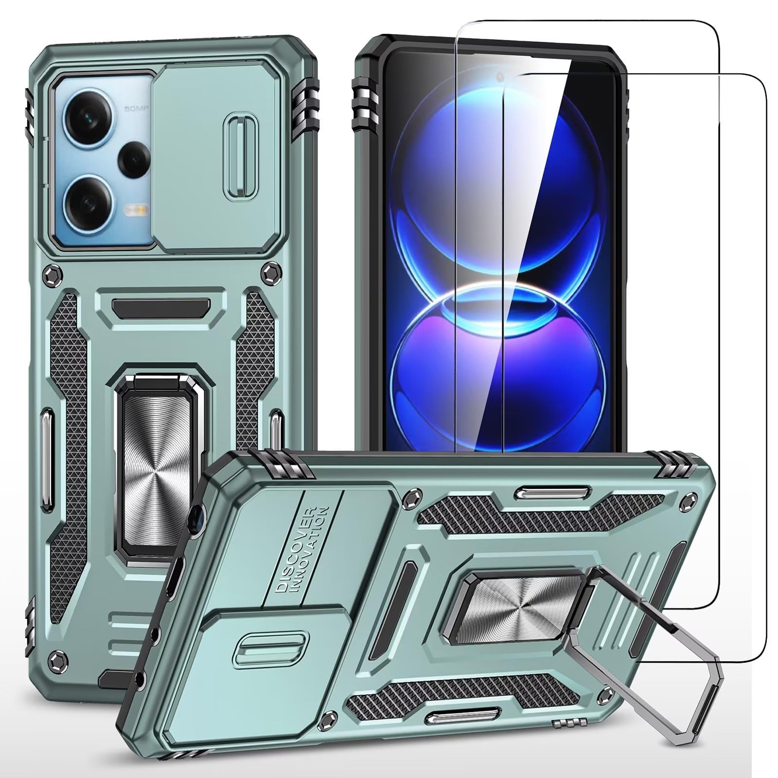 CRAVEN Cover per Xiaomi Poco F5, Robusto PC + TPU Doppio Strato