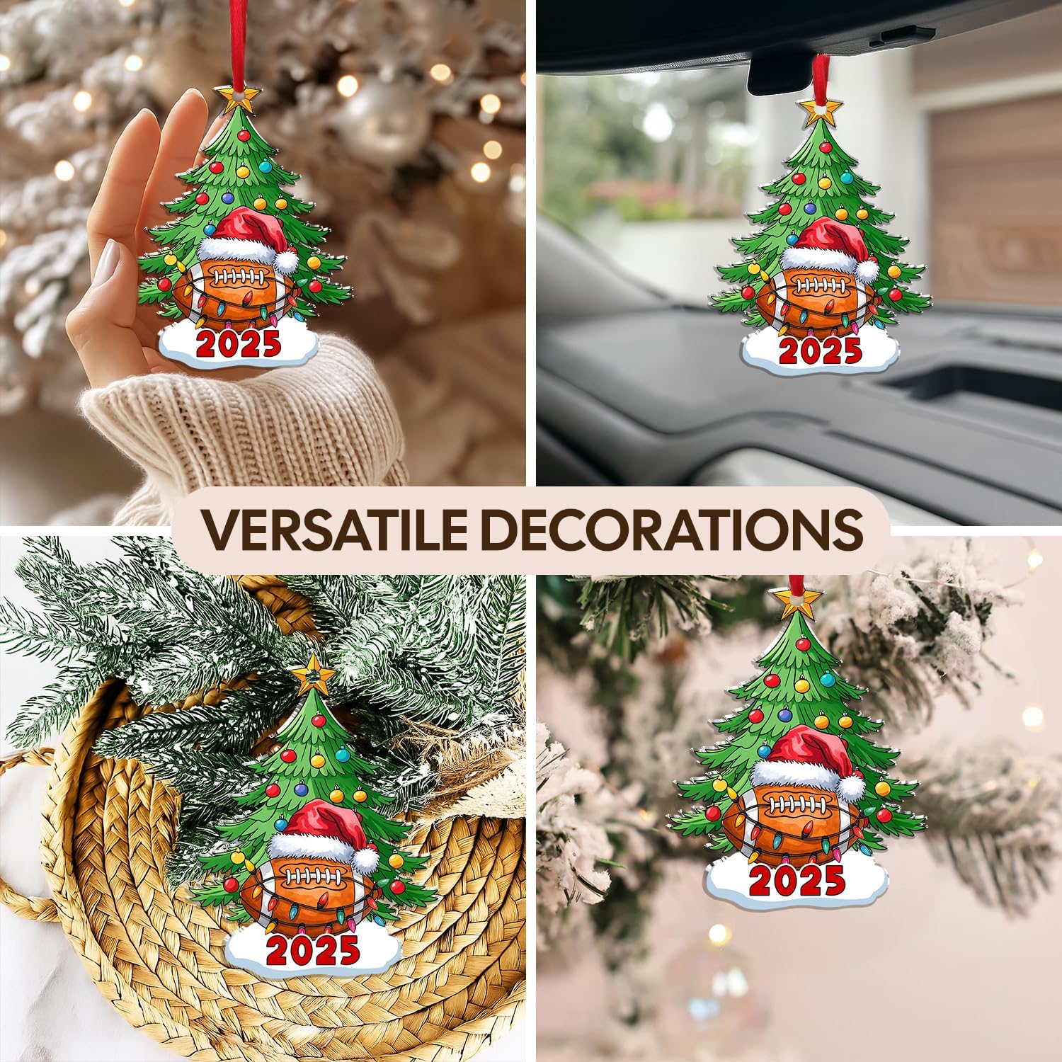 NewEleven Football Ornaments for Christmas Tree - Football Gifts for Men, Football Lover, Him, Boyfriend - Cute Christmas Tree Decor Gift for Friend - Christmas Ornaments - Image 5
