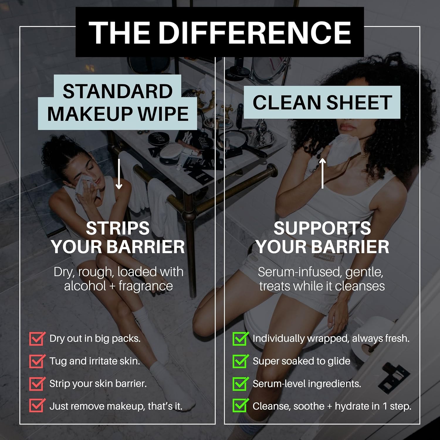 4AM Clean Sheets Hydrating Micellar Skincare Wipes for Face, No Rinse, 30ct