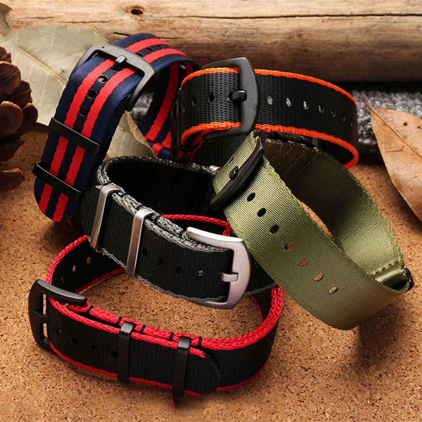 20 mm 22 mm NATO Nylongewebe Uhrenarmband Sport Militär Fallschirmband Uhrenarmband Armband für Seiko/Omega/Rolex 300 (Farbe: S04, Größe: 20 mm)