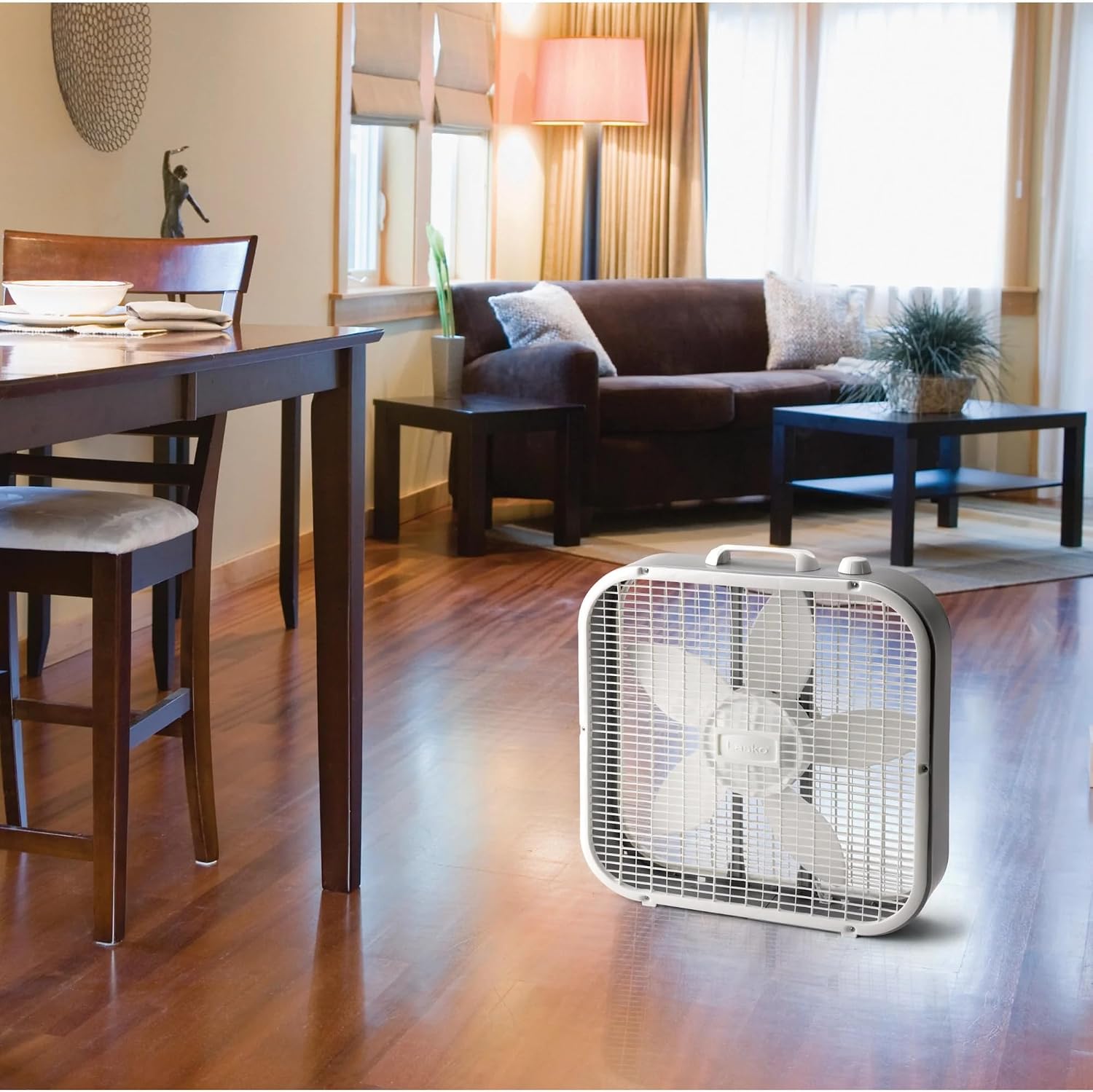 20" Classic Box Fan with Weather-Resistant Motor, 3 Speeds, 22.5" H, White, B20200, New