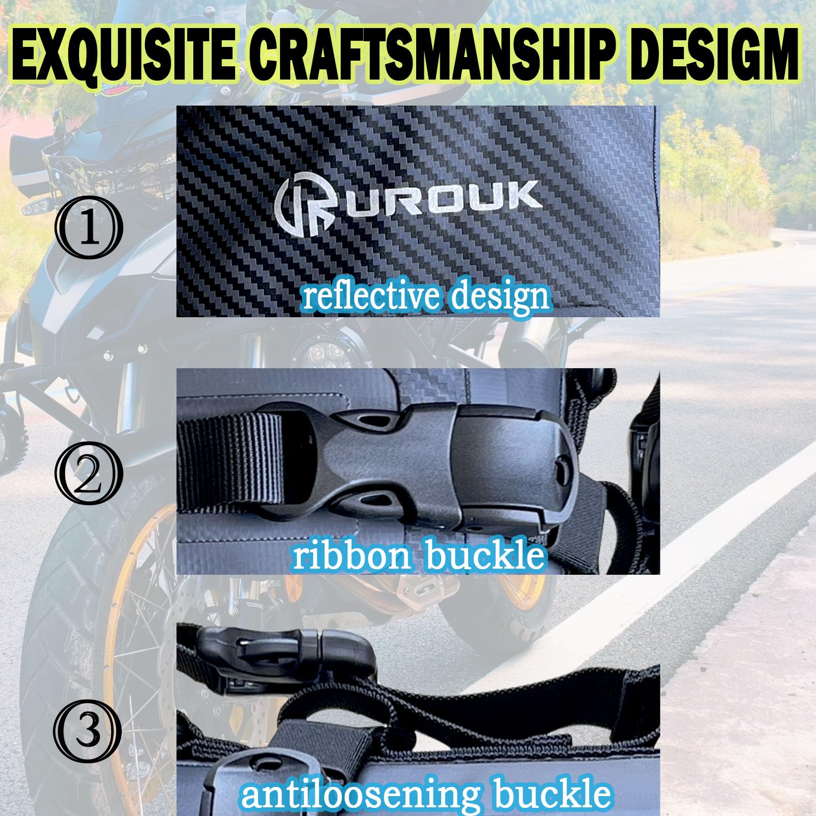 6–8L wasserdichte Motorrad Sturzbügel Tasche mit Schultergurt – Motorrad Seitentasche Robuste PVC-Aufbewahrung für Front, Seitenrahmen & Heck