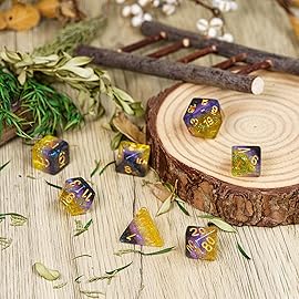 HDdais 7PCS Non-Binary-Pride Polyhedral DND Dice Set, Homosexual Flag D&D Dice for RPG and Other Table Games