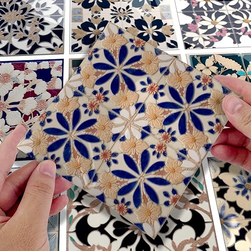Miniatura 7 de Alwayspon Adhesivo para azulejos de pared moriscos, despegar y pegar, calcomanías de vinilo autoadhesivas para azulejos de cocina y baño, 8 x 8